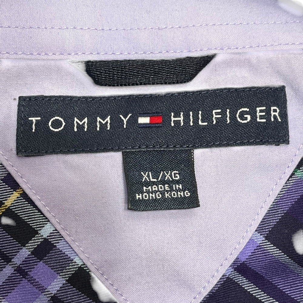 Tommy Hilfiger Mens XL Purple Plaid Button Down Long Sleeve Casual Shirt‎ - Picture 7 of 8